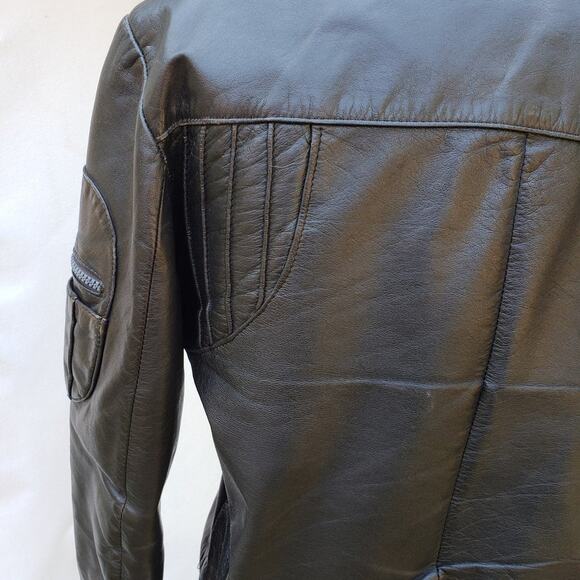 Casablanca Womens Leather Motorcycle Jacket - Picture 6 of 8